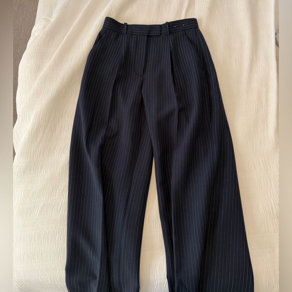 Abercrombie & Fitch Dark Blue Striped Trousers